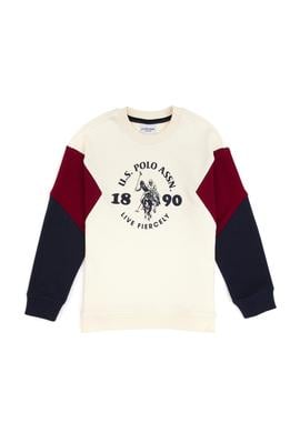 Erkek Çocuk Krem Bisiklet Yaka Sweatshirt - 50316626019