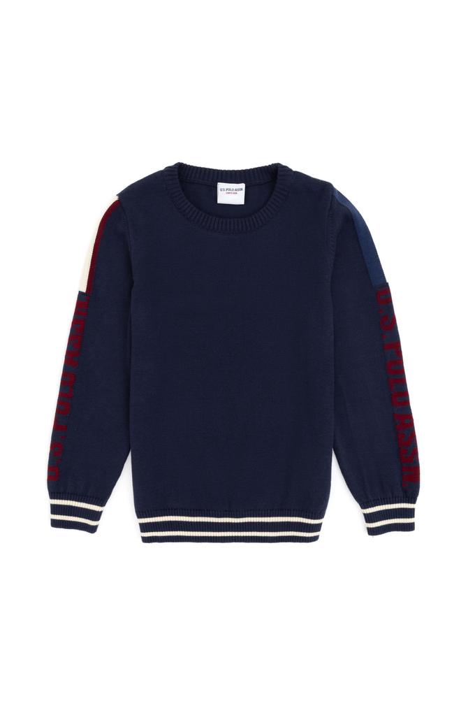 Erkek Çocuk Lacivert Bisiklet Yaka Kazak