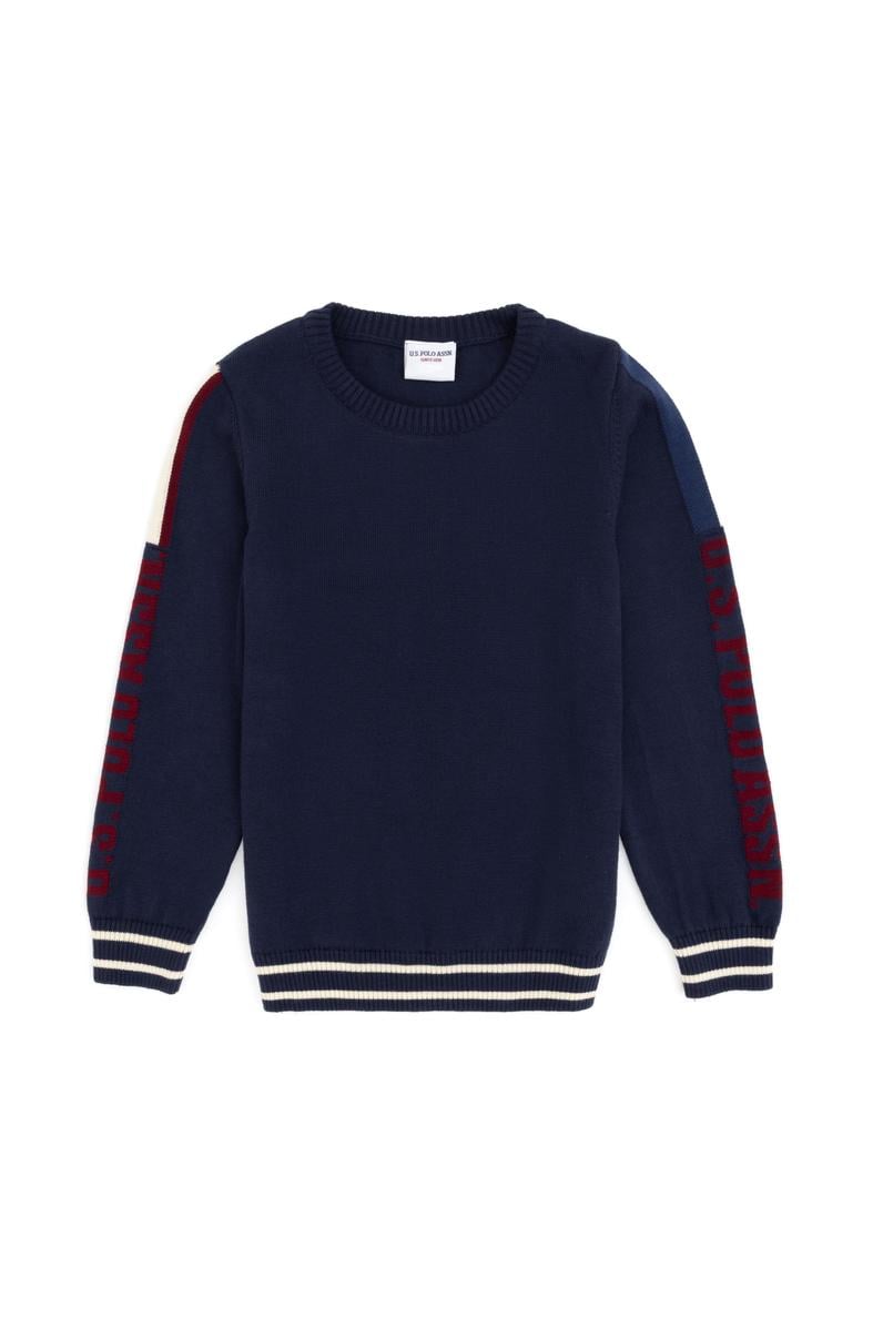 Erkek Çocuk Lacivert Bisiklet Yaka Kazak