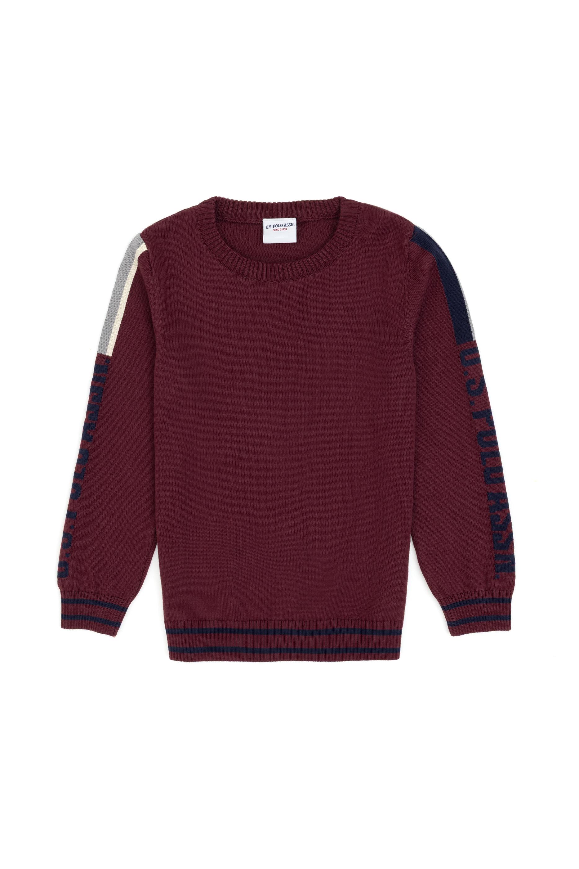 Erkek Çocuk Bordo Bisiklet Yaka Kazak