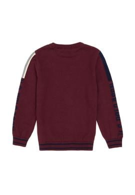 Erkek Çocuk Bordo Bisiklet Yaka Kazak - 50317136016