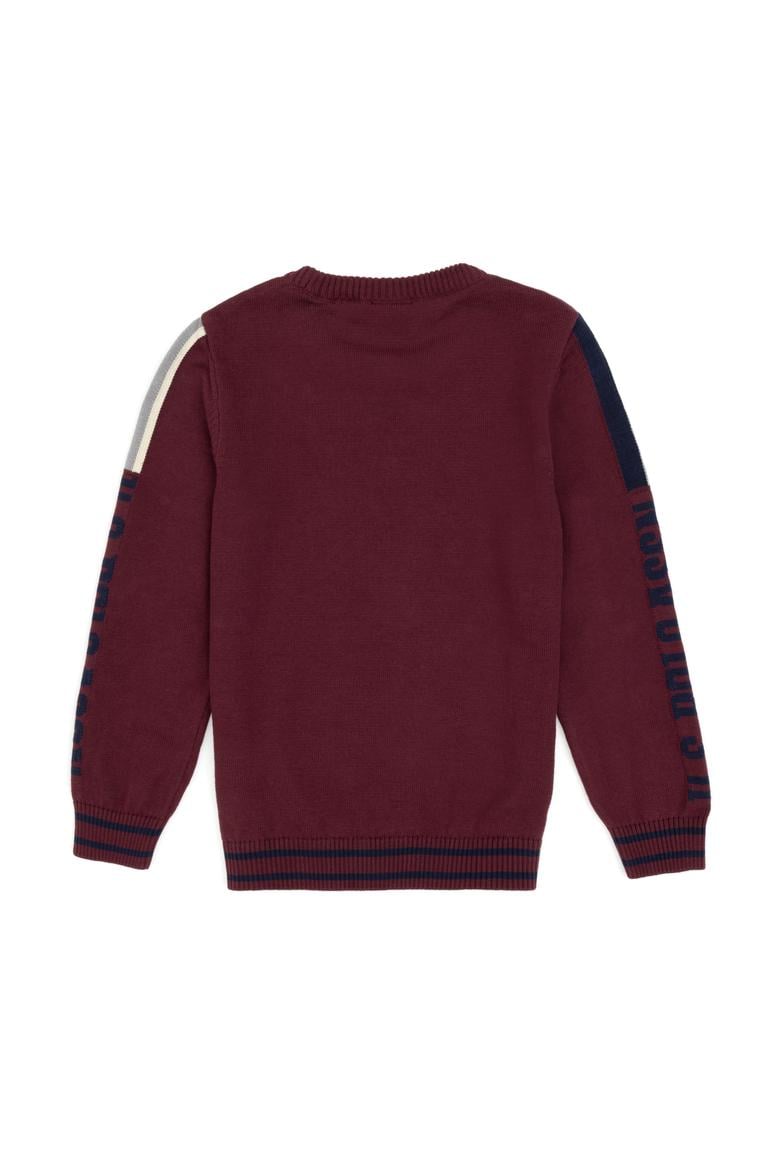 Erkek Çocuk Bordo Bisiklet Yaka Kazak - 50317136016