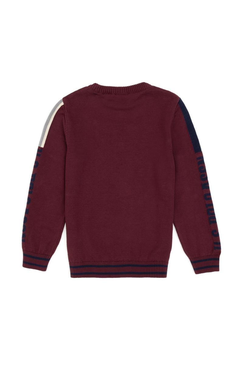 Erkek Çocuk Bordo Bisiklet Yaka Kazak