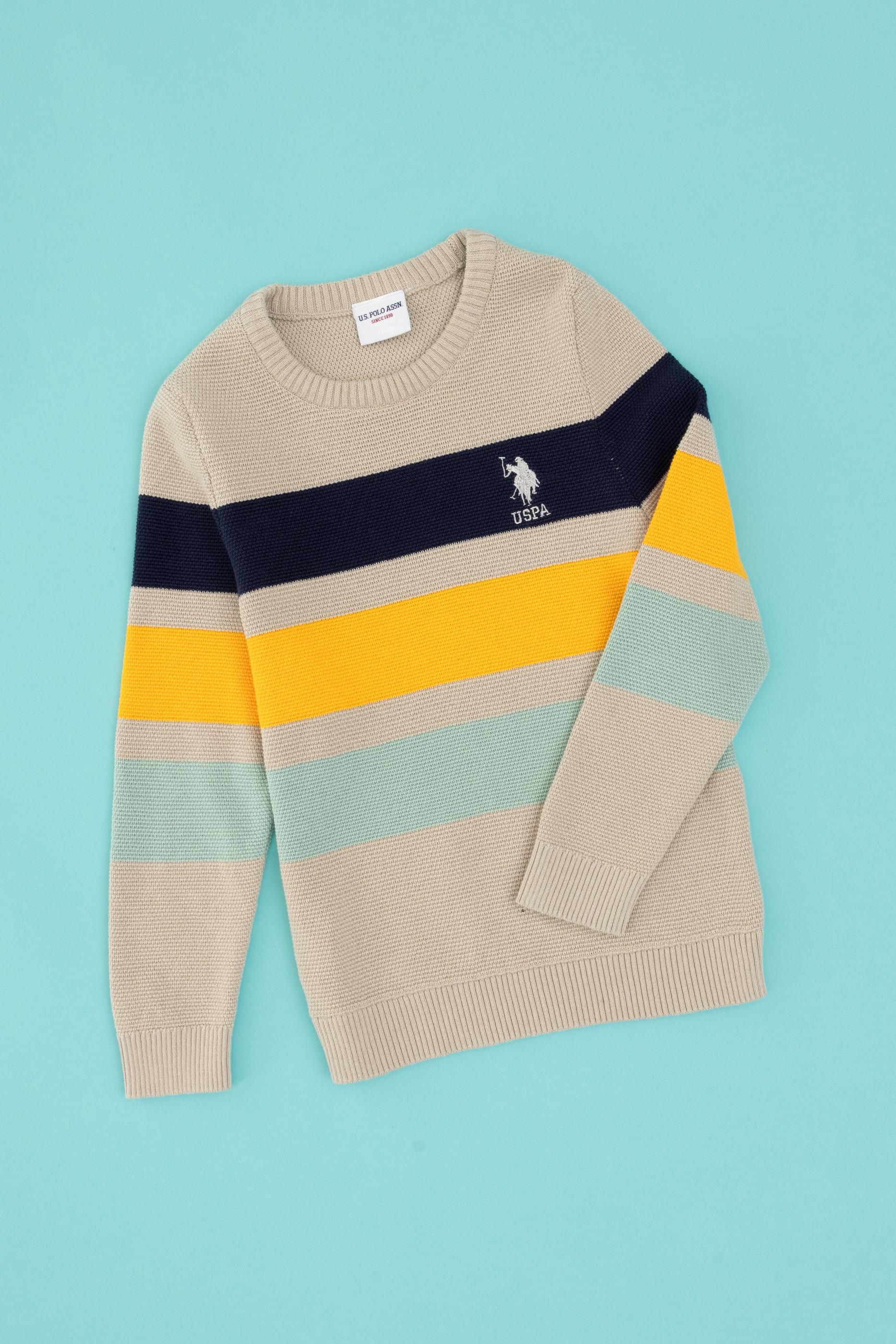 Erkek Çocuk Taş Melanj Bisiklet Yaka Kazak