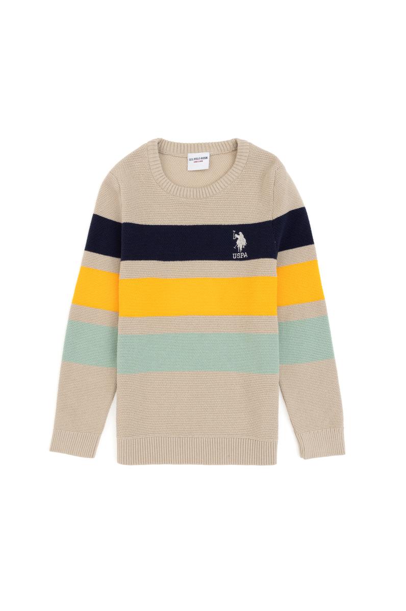 Erkek Çocuk Taş Melanj Bisiklet Yaka Kazak