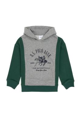 Erkek Çocuk Gri Melanj Kapüşonlu Sweatshirt - 50316623023