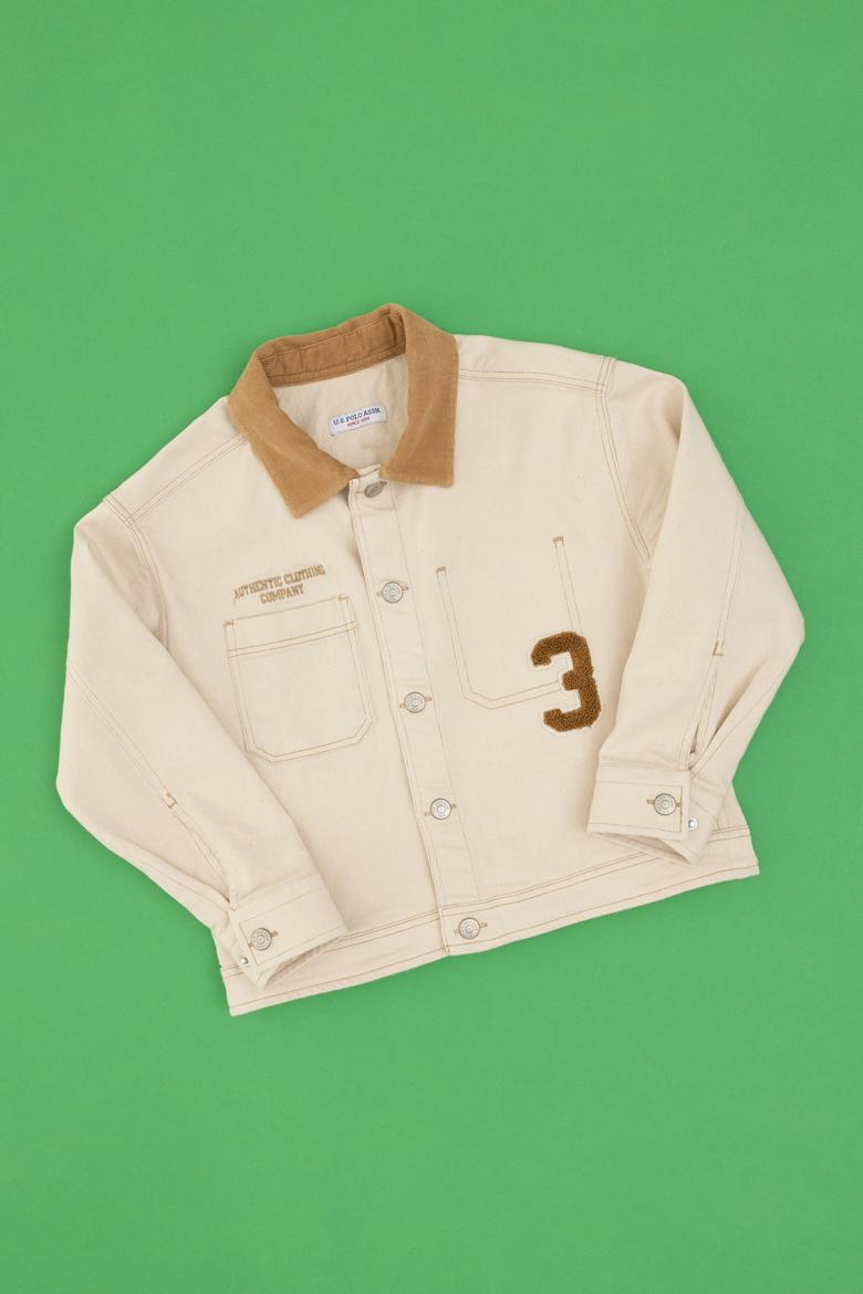 Erkek Çocuk Krem İnce Dokuma Mont