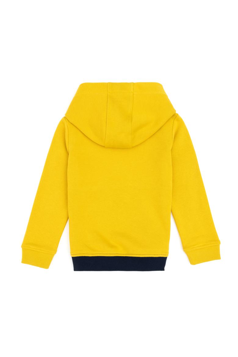 Erkek Çocuk Sarı Kapüşonlu Basic Sweatshirt - 50313969046
