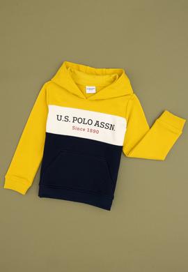 Erkek Çocuk Sarı Kapüşonlu Basic Sweatshirt - 50313969046