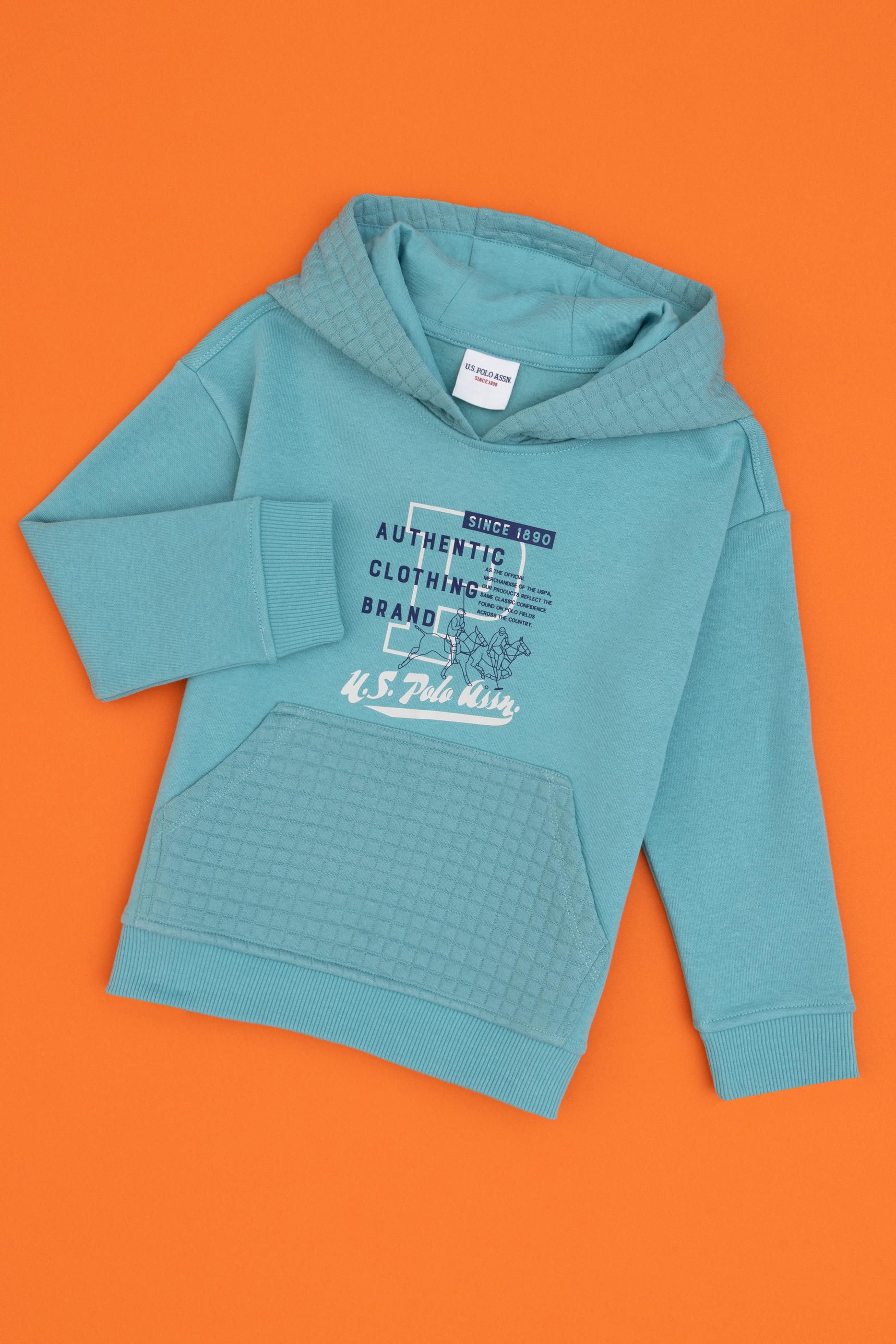 Erkek Çocuk Mint Kapüşonlu Şardonlu Sweatshirt