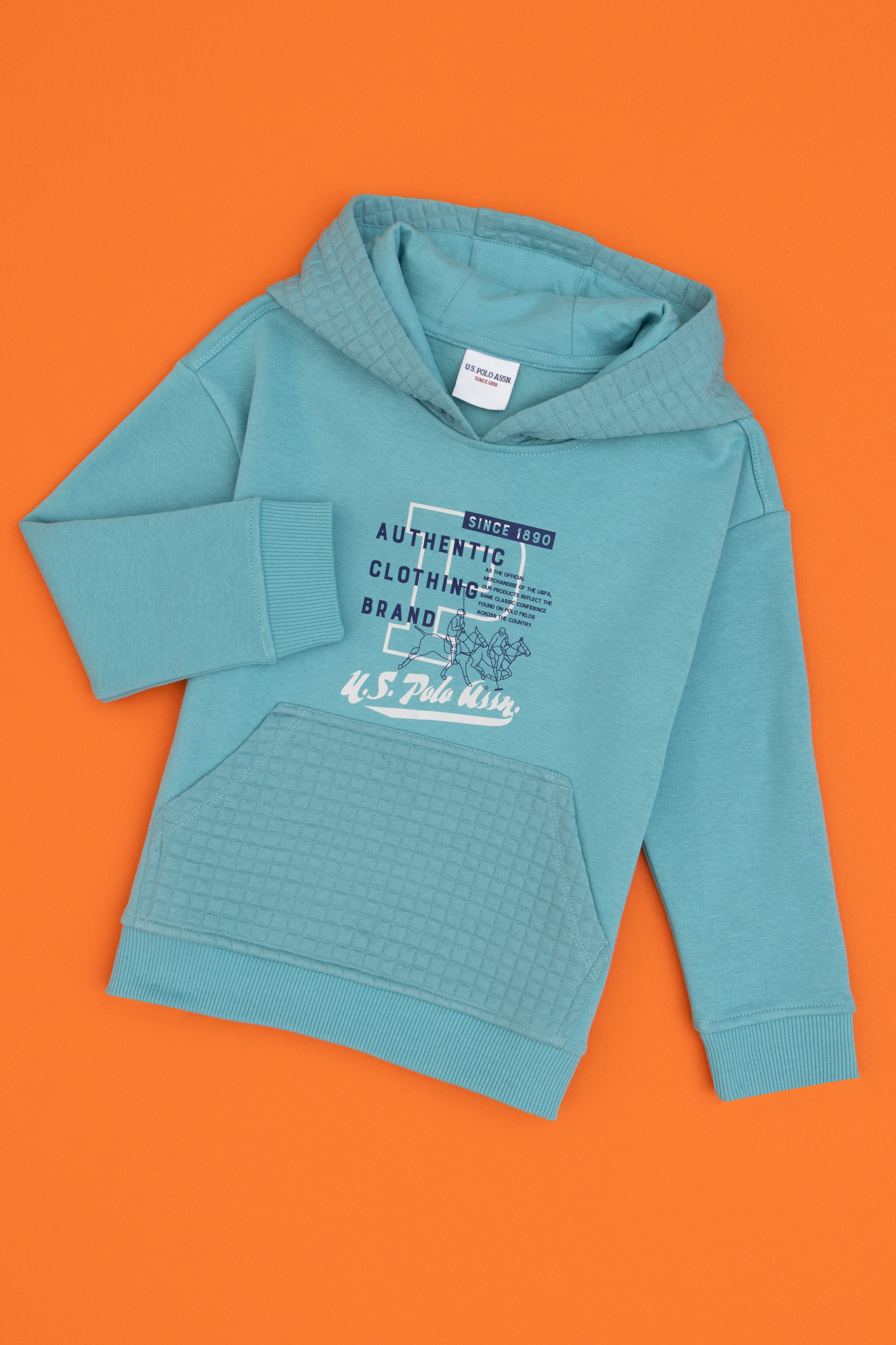 Erkek Çocuk Mint Kapüşonlu Şardonlu Sweatshirt - Image 1