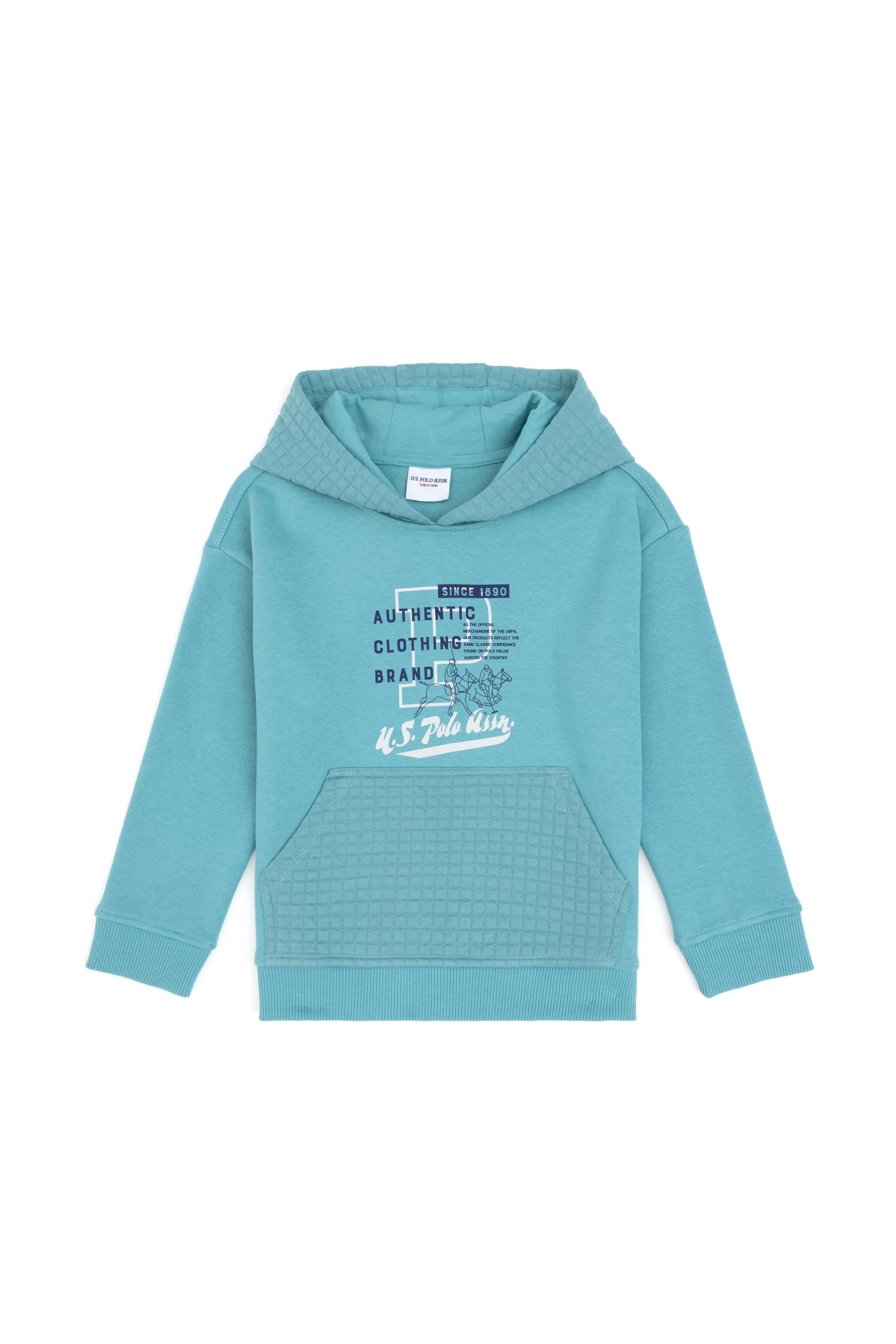 Erkek Çocuk Mint Kapüşonlu Şardonlu Sweatshirt