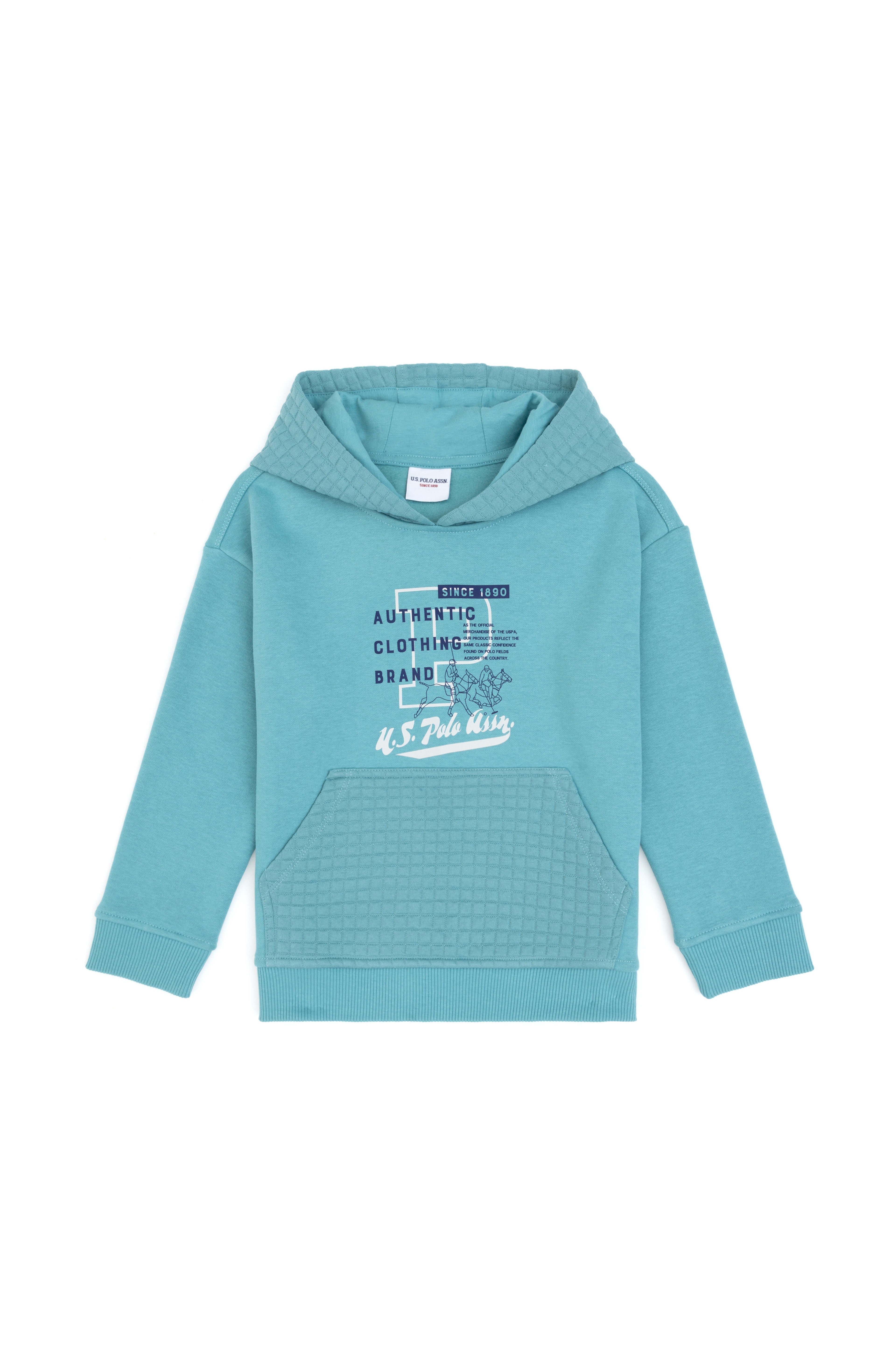 Erkek Çocuk Mint Kapüşonlu Şardonlu Sweatshirt