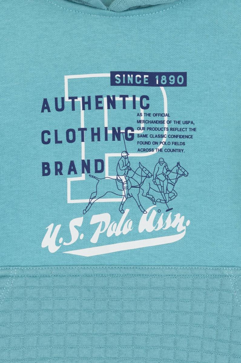 Erkek Çocuk Mint Kapüşonlu Şardonlu Sweatshirt