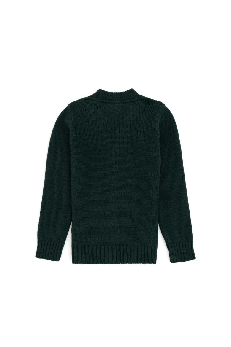 Erkek Çocuk Koyu Yeşil Triko Hırka - 50317150040