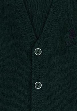 Erkek Çocuk Koyu Yeşil Triko Hırka - 50317150040