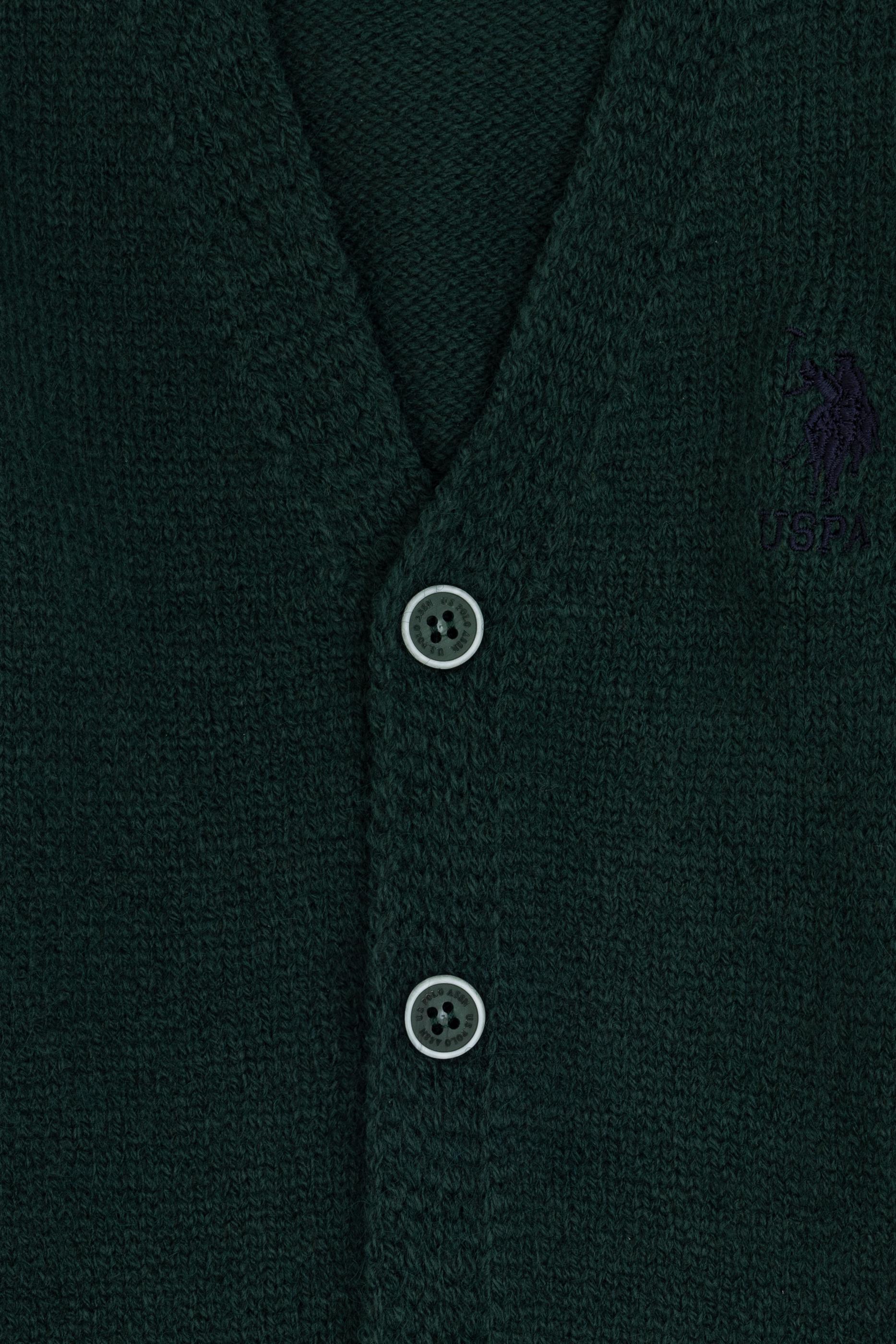 Erkek Çocuk Koyu Yeşil Triko Hırka