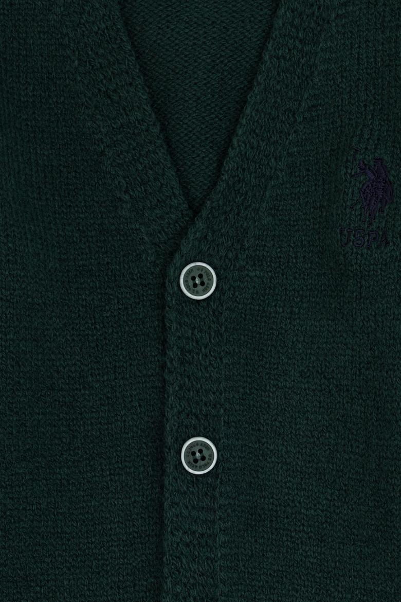 Erkek Çocuk Koyu Yeşil Triko Hırka - 50317150040