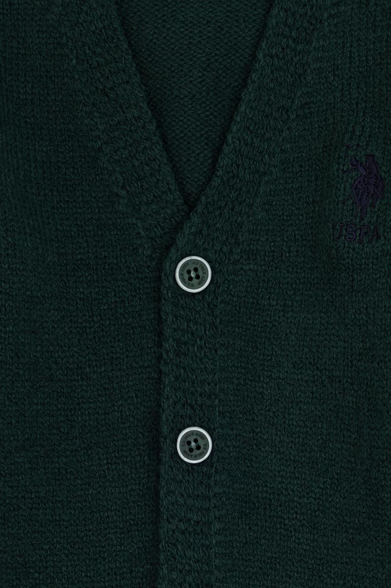 Erkek Çocuk Koyu Yeşil Triko Hırka