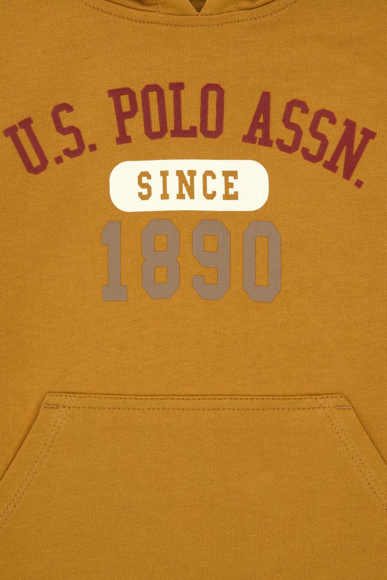 Erkek Çocuk Hardal Kapüşonlu İnce Sweatshirt - 50316470001