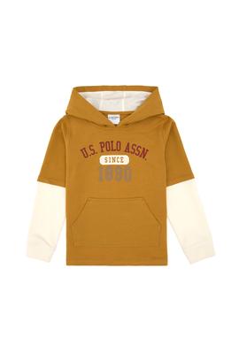 Erkek Çocuk Hardal Kapüşonlu İnce Sweatshirt - 50316470001