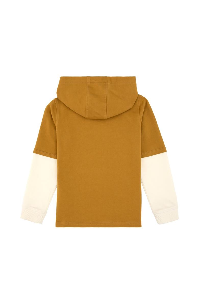 Erkek Çocuk Hardal Kapüşonlu İnce Sweatshirt - 50316470001