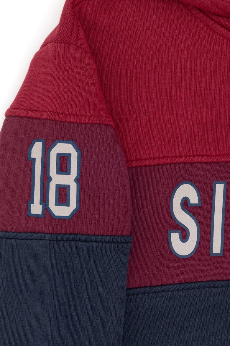 Erkek Çocuk Açık Lacivert Kapüşonlu Sweatshirt - 50316551017