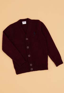 Erkek Çocuk Bordo Triko Hırka - 50317150042