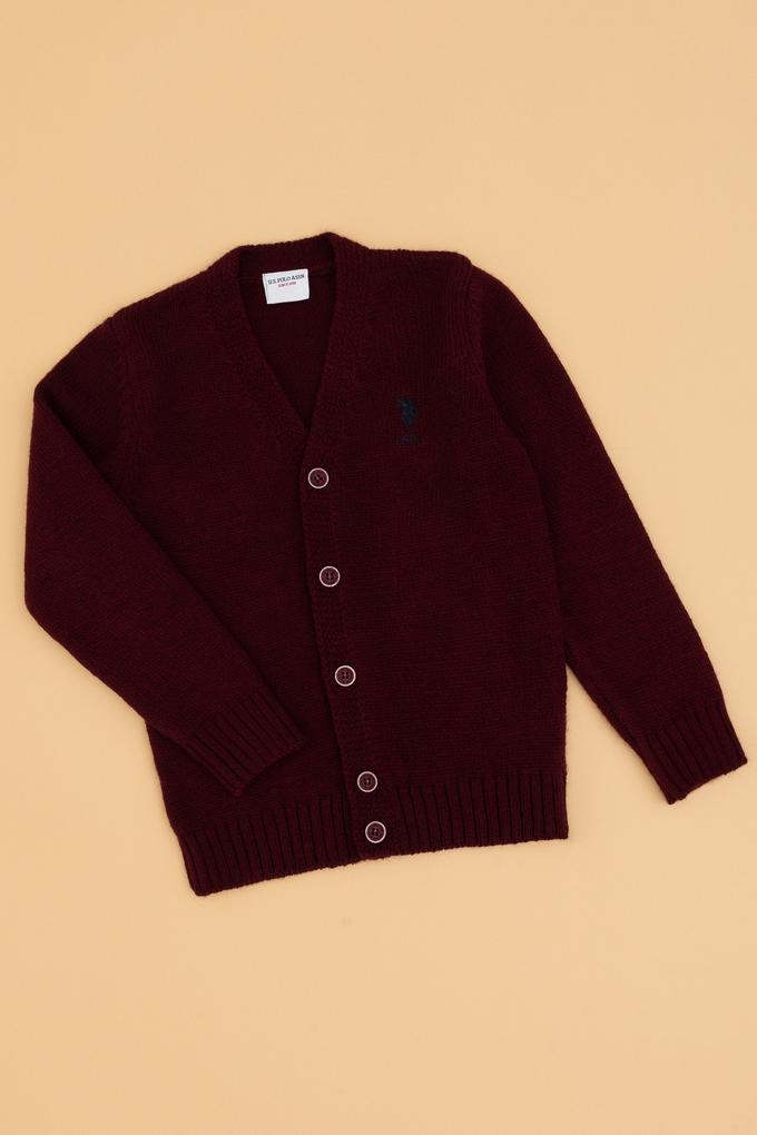 Erkek Çocuk Bordo Triko Hırka