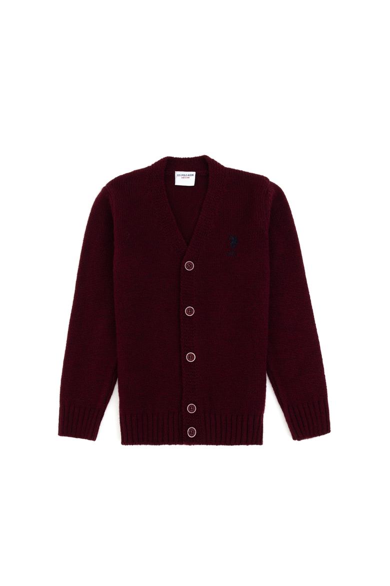 Erkek Çocuk Bordo Triko Hırka - 50317150042