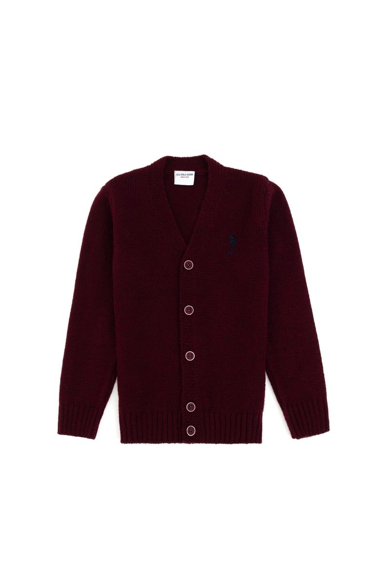 Erkek Çocuk Bordo Triko Hırka