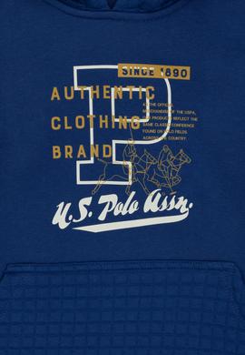 Erkek Çocuk İndigo Kapüşonlu Şardonlu Sweatshirt - 50316512015