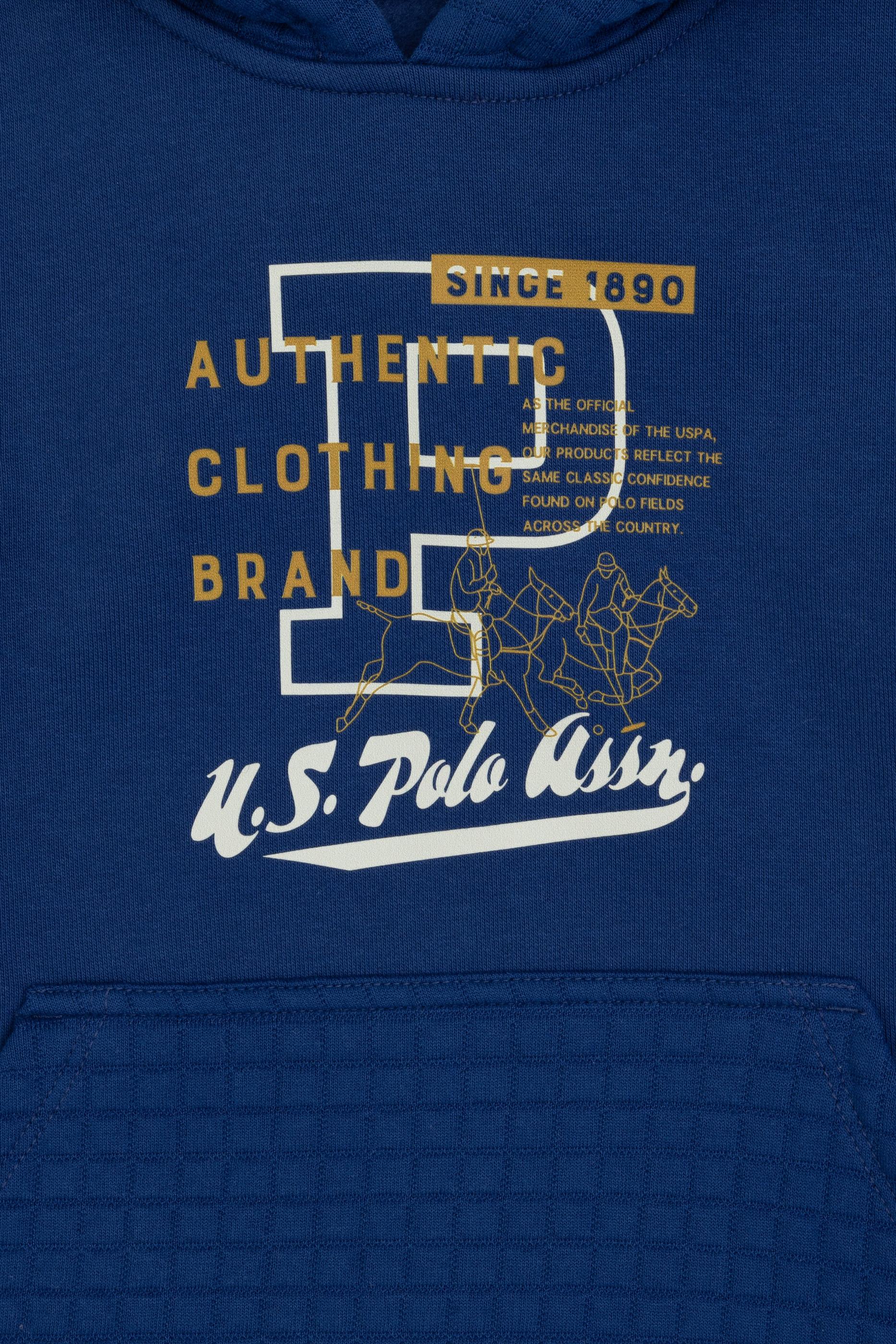 Erkek Çocuk İndigo Kapüşonlu Şardonlu Sweatshirt