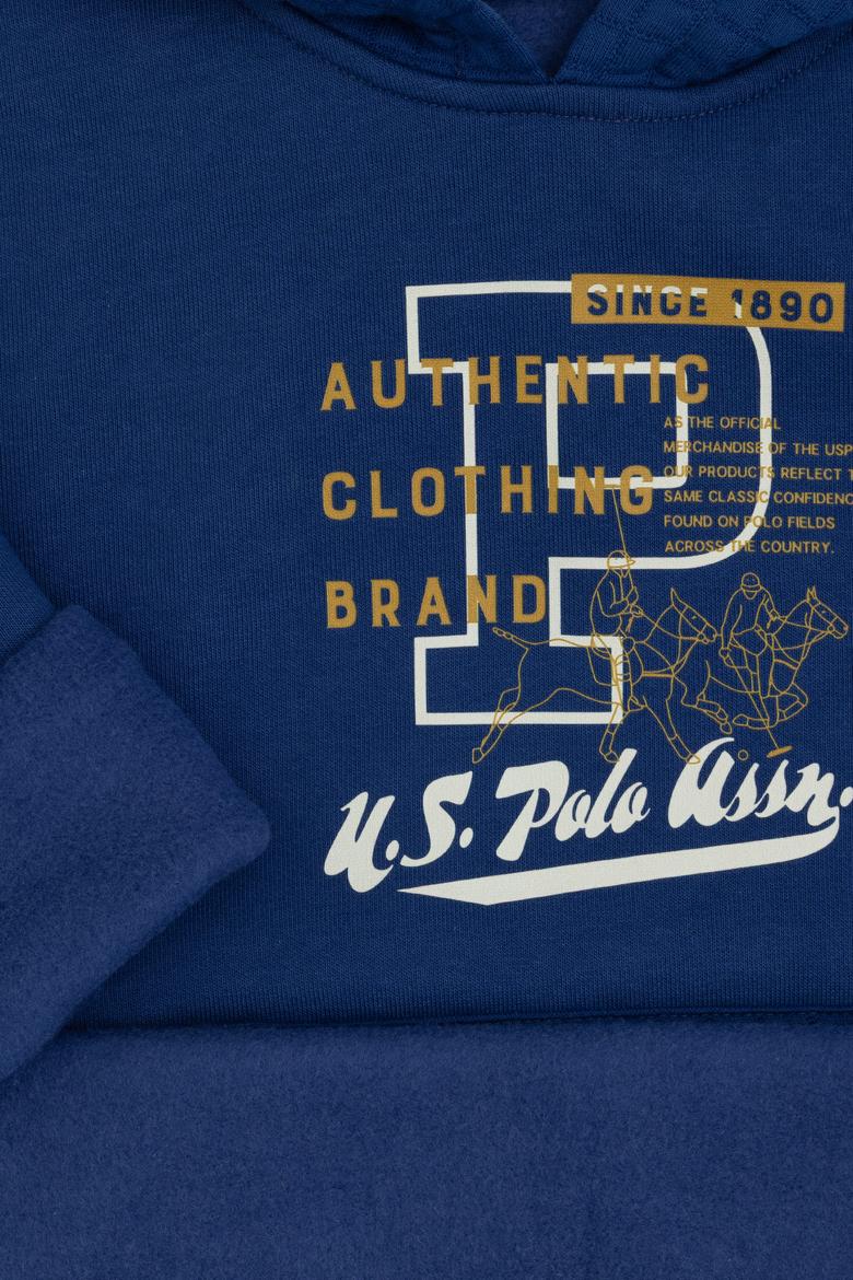 Erkek Çocuk İndigo Kapüşonlu Şardonlu Sweatshirt - 50316512015