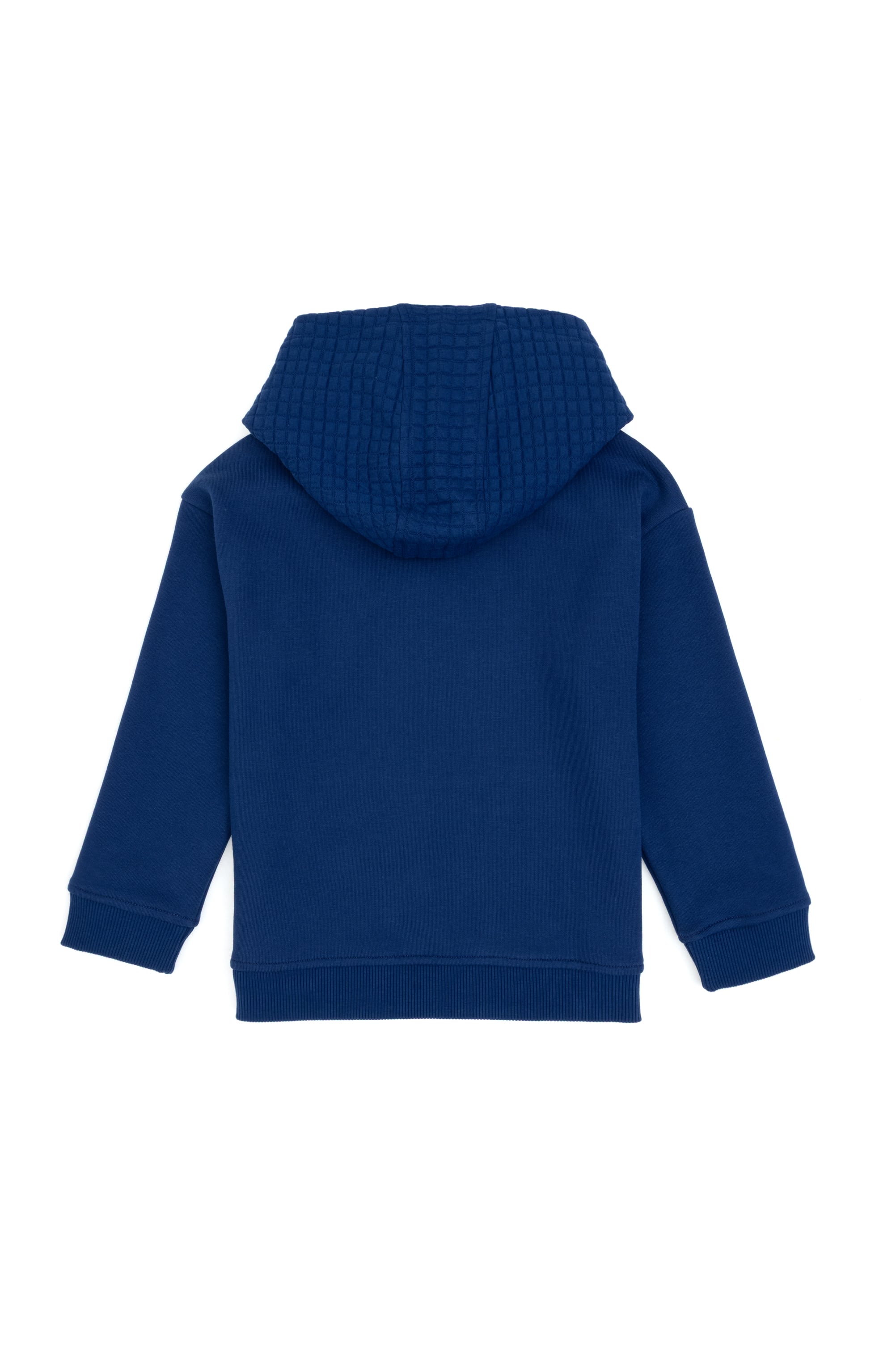 Erkek Çocuk İndigo Kapüşonlu Şardonlu Sweatshirt