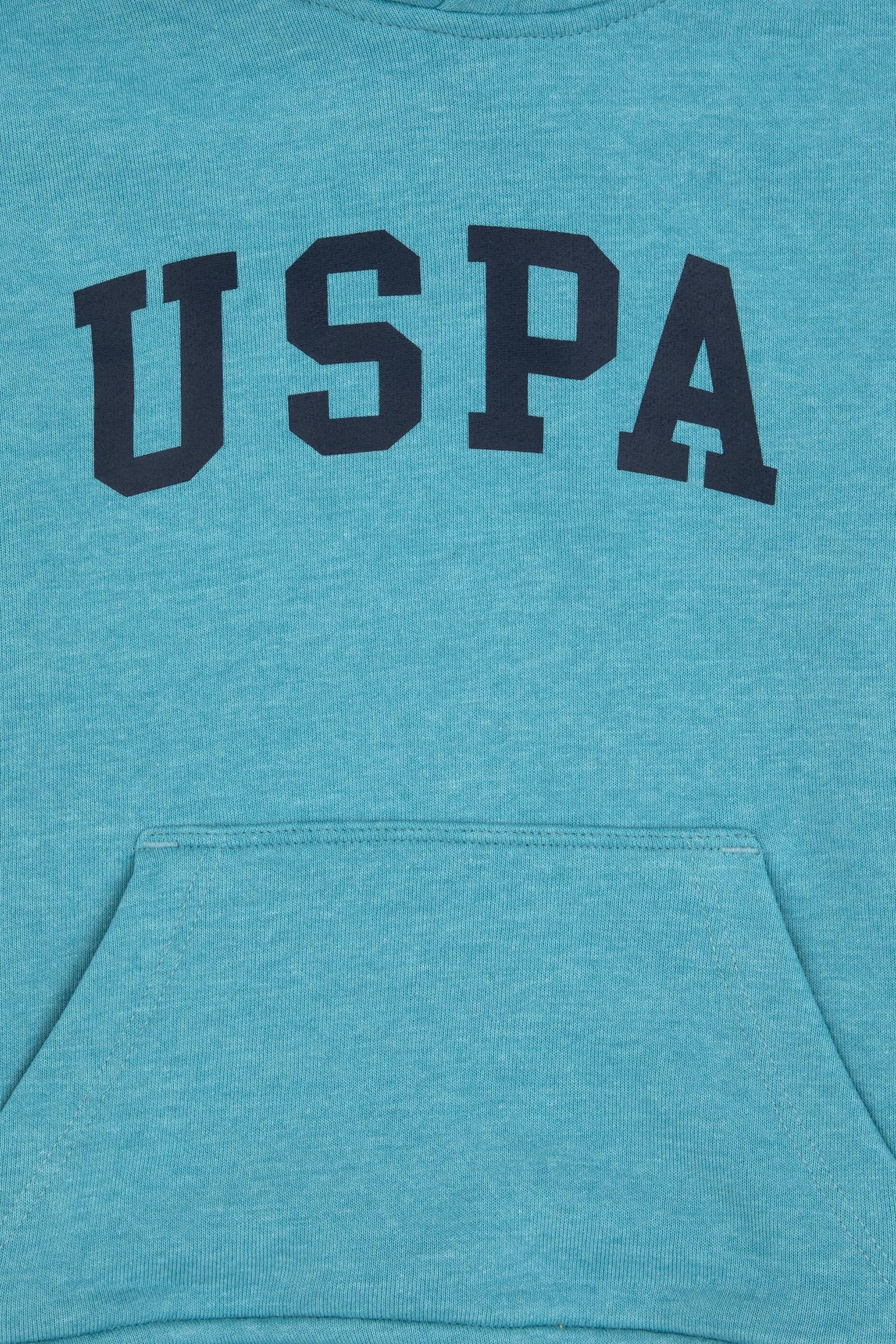 Erkek Çocuk Mint Melanj Kapüşonlu Basic Sweatshirt