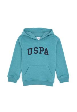 Erkek Çocuk Mint Melanj Kapüşonlu Basic Sweatshirt - 50314005160