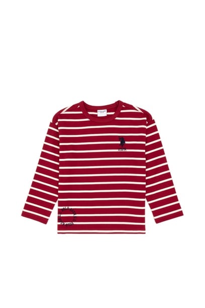 Erkek Çocuk Koyu Frambuaz Bisiklet Yaka Sweatshirt
