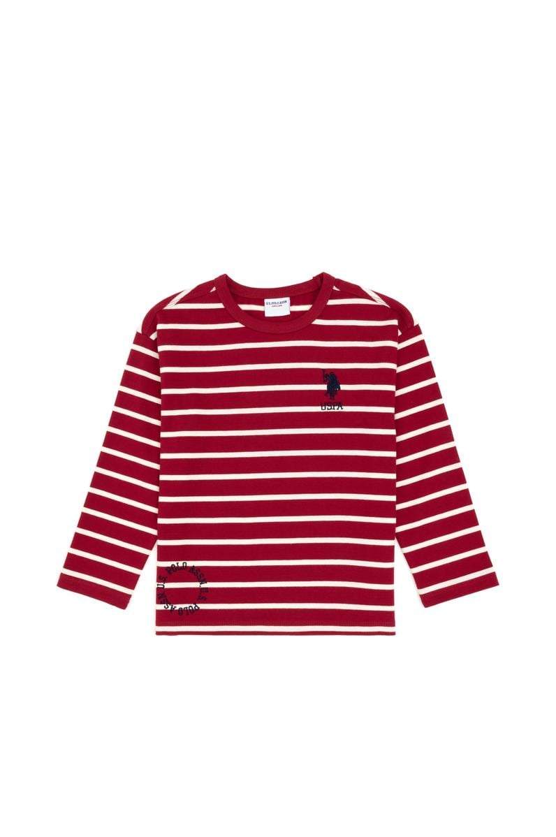 Erkek Çocuk Koyu Frambuaz Bisiklet Yaka Sweatshirt