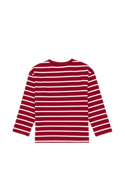 Erkek Çocuk Koyu Frambuaz Bisiklet Yaka Sweatshirt