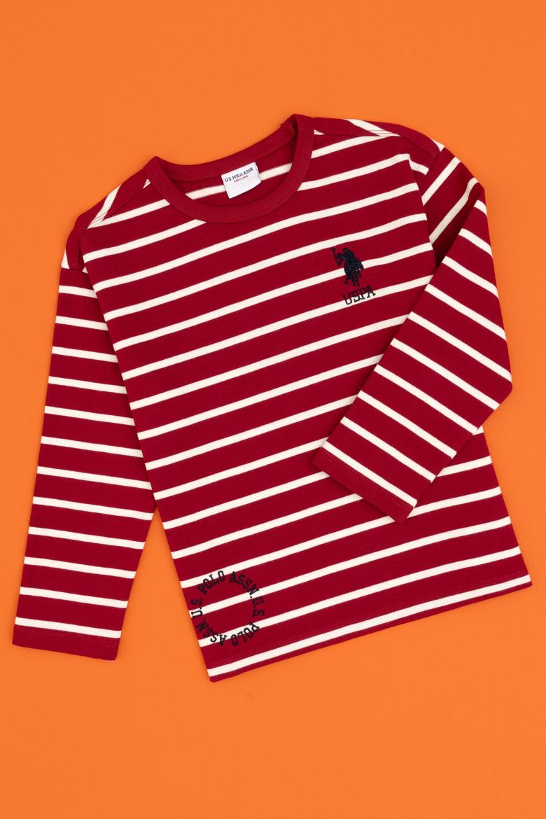 Erkek Çocuk Koyu Frambuaz Bisiklet Yaka Sweatshirt