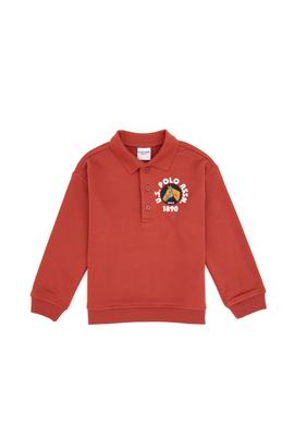 Erkek Çocuk Gül Kurusu Polo Yaka Sweatshirt - 50316597047