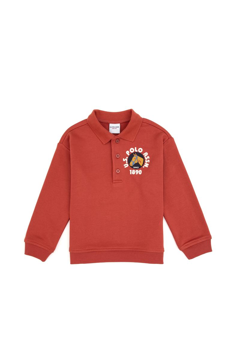 Erkek Çocuk Gül Kurusu Polo Yaka Sweatshirt - 50316597047