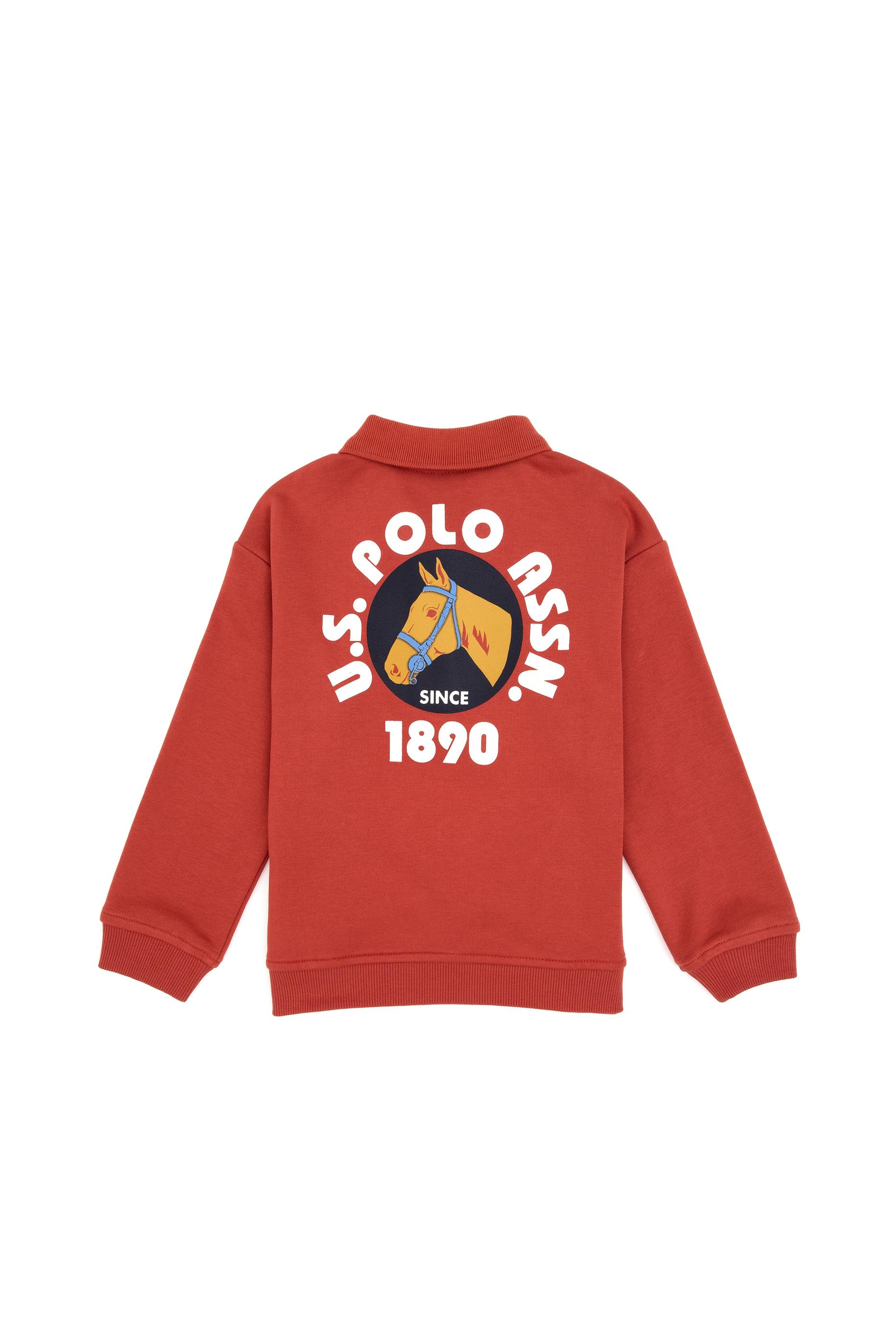 Erkek Çocuk Gül Kurusu Polo Yaka Sweatshirt