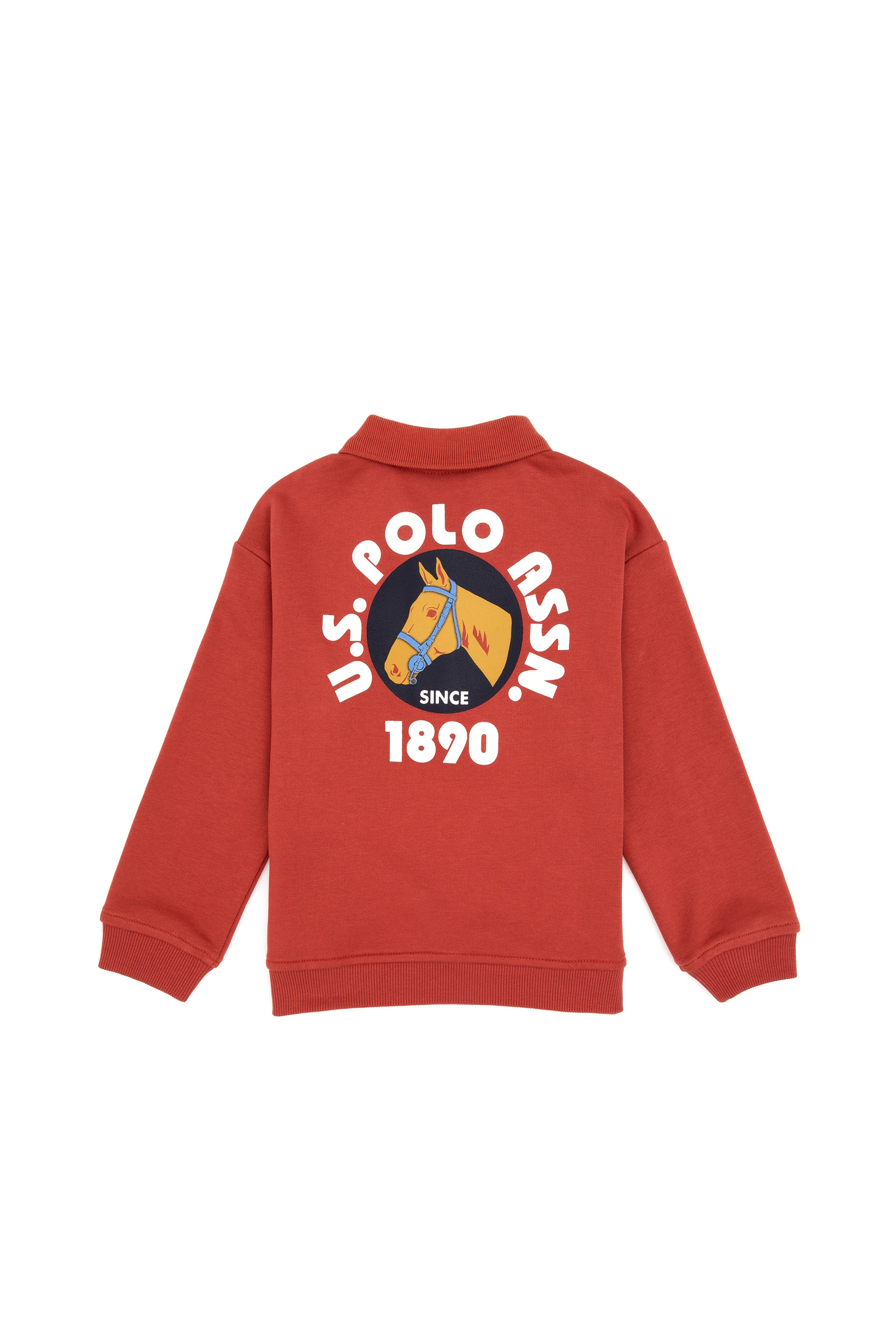 Erkek Çocuk Gül Kurusu Polo Yaka Sweatshirt - Image 3