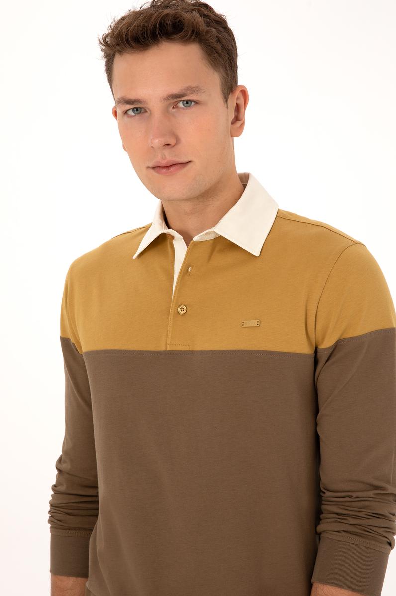 Erkek Hardal Sweatshirt