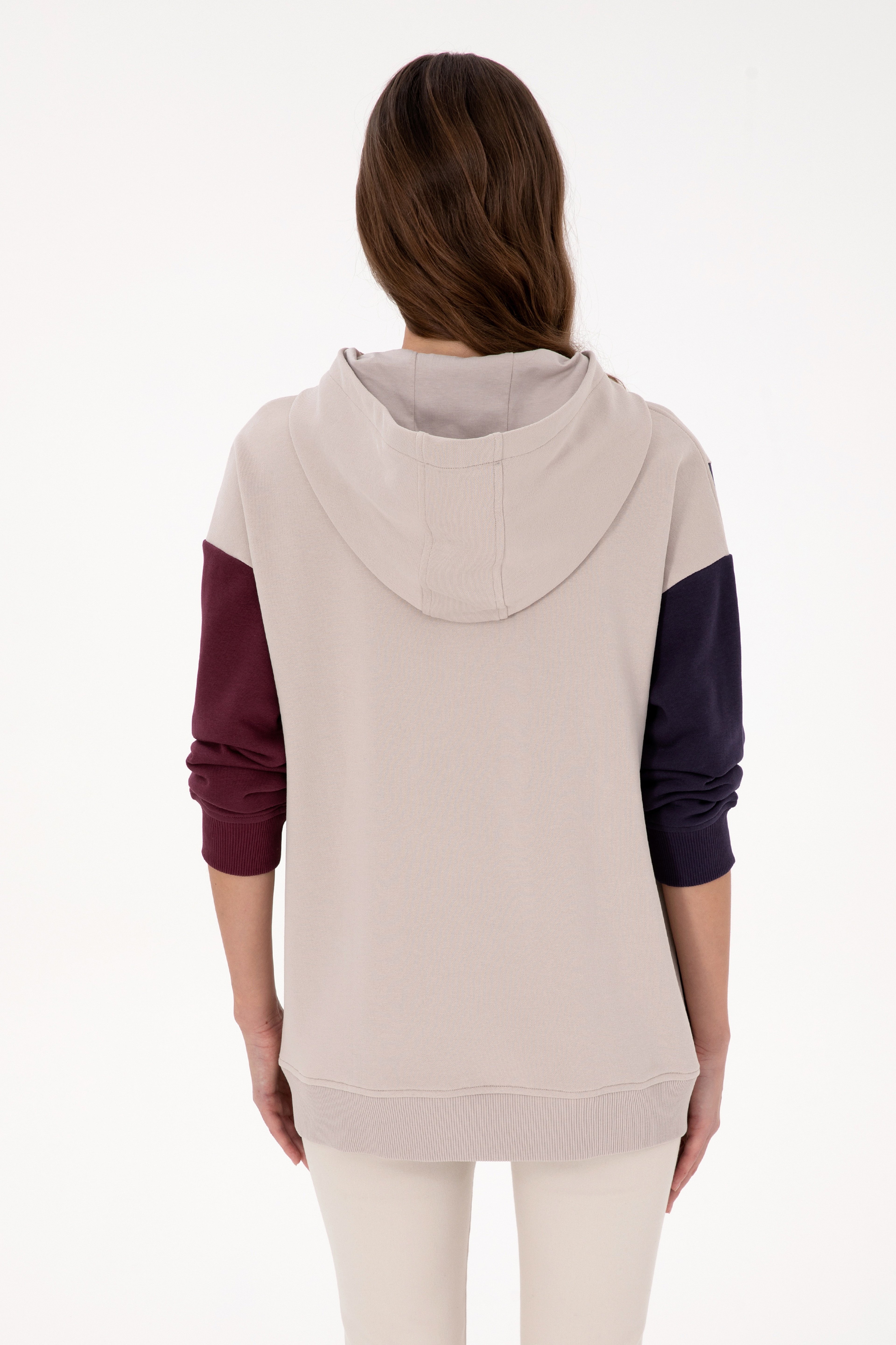 Kadın Taş Kapüşonlu Sweatshirt - Image 5