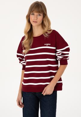 Kadın Bordo Sweatshirt - 50313572017