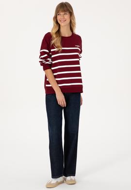 Kadın Bordo Sweatshirt - 50313572017