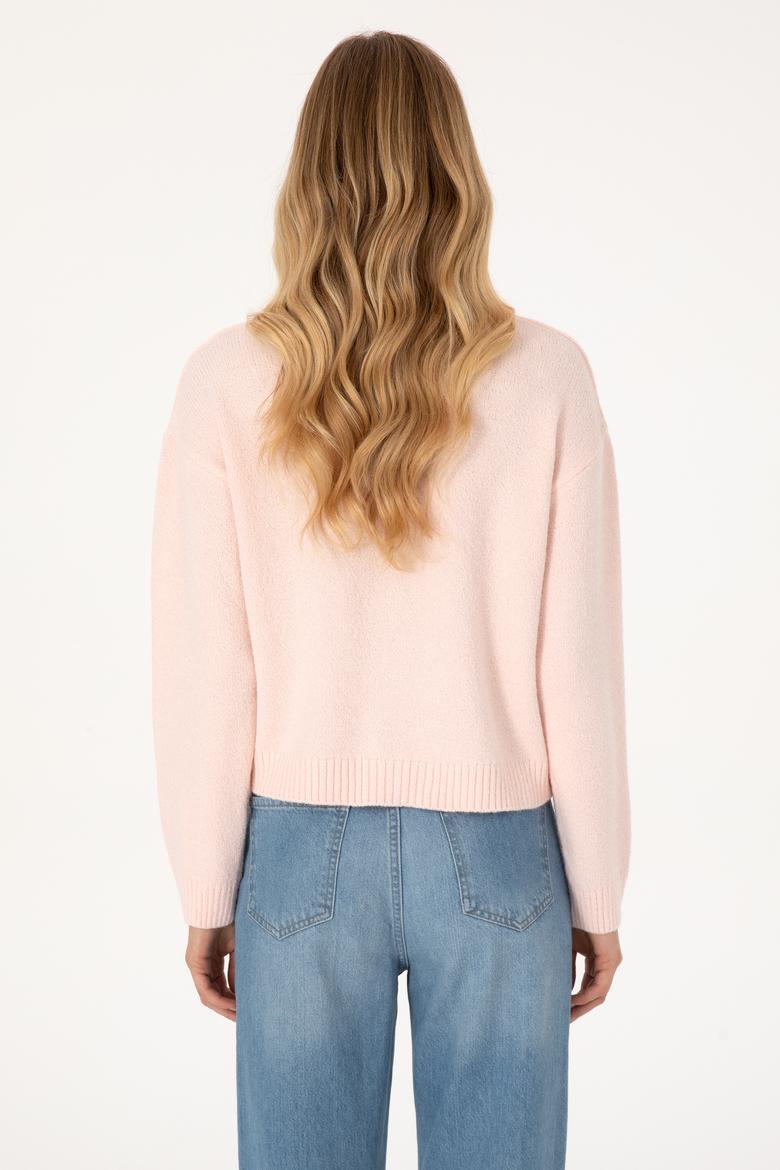 Kadın Pudra Triko Hırka - 50314717019